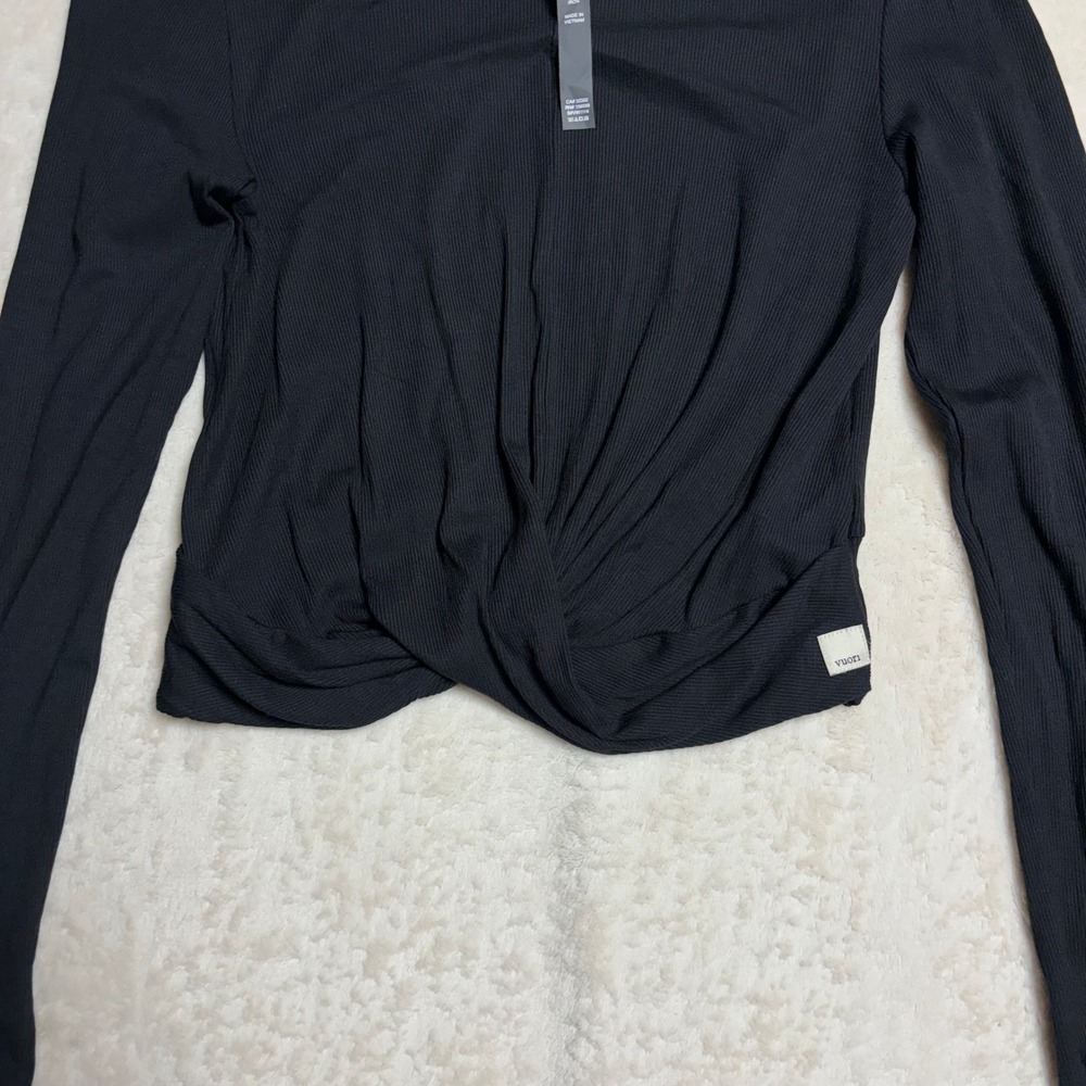 Vuori Womens Long Sleeve Cove Twist Tee Size XL Black Ribbed Athleisure VW1114 - Picture 4 of 12